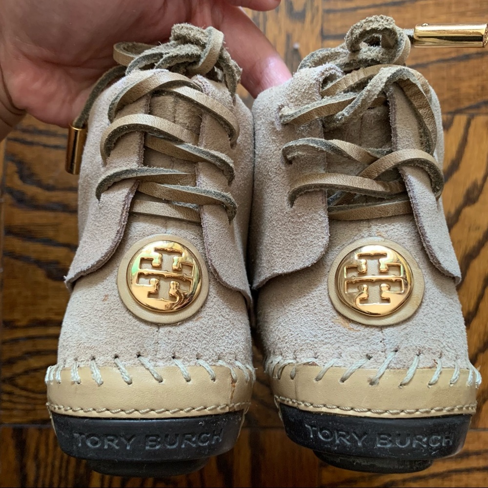 Tory Burch Suede Moccasin Booties
